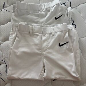 Nike Kids White Pants with Black Logo